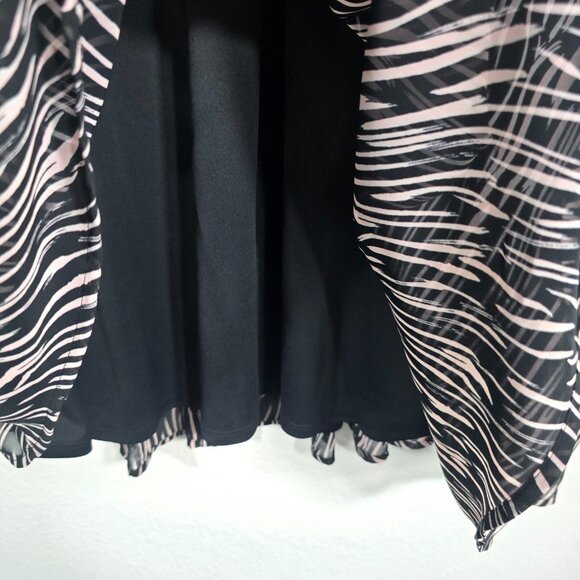 Lane Bryant Zebra Print Dress Women Plus Size 22-24 Black Long Sleeve Boho - Picture 11 of 15